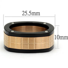 Load image into Gallery viewer, TK2406 - Three Tone (IP Rose Gold & IP Black & High Polished) Stainless Steel Ring with No Stone