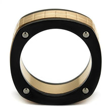 Load image into Gallery viewer, TK2406 - Three Tone (IP Rose Gold & IP Black & High Polished) Stainless Steel Ring with No Stone