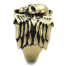 Load image into Gallery viewer, TK2445 - IP Antique Copper Stainless Steel Ring with Epoxy  in Jet