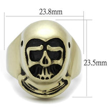 Load image into Gallery viewer, TK2447 - IP Antique Copper Stainless Steel Ring with Epoxy  in Jet