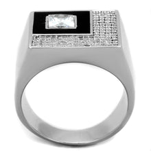 Load image into Gallery viewer, TS242 - Rhodium 925 Sterling Silver Ring with AAA Grade CZ  in Clear