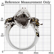 Load image into Gallery viewer, 0W007 - Rhodium + Ruthenium Brass Ring with AAA Grade CZ  in Multi Color