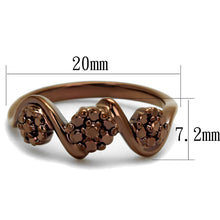 Load image into Gallery viewer, 3W1181 - IP Coffee light Brass Ring with AAA Grade CZ  in Light Coffee