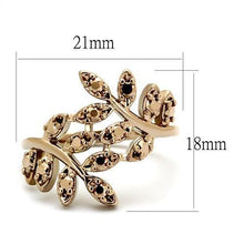 Load image into Gallery viewer, 3W1194 - IP Rose Gold(Ion Plating) Brass Ring with AAA Grade CZ  in Metallic Light Gold