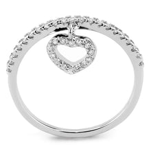 Load image into Gallery viewer, 3W1579 - Rhodium Brass Ring with AAA Grade CZ  in Clear