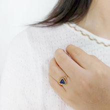 Load image into Gallery viewer, 3W1726 - Flash Gold+E-coating Brass Ring with Druzy in Capri Blue