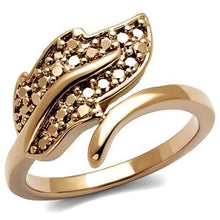 Load image into Gallery viewer, 3W1200 - IP Rose Gold(Ion Plating) Brass Ring with AAA Grade CZ  in Metallic Light Gold