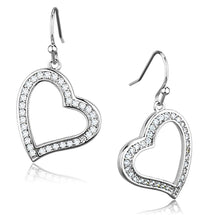 Load image into Gallery viewer, 3W628 - Rhodium Brass Earrings with AAA Grade CZ  in Clear