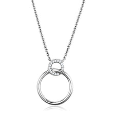 Load image into Gallery viewer, 3W717 - Rhodium Brass Necklace with AAA Grade CZ  in Clear