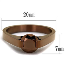 Load image into Gallery viewer, TK2594 - IP Coffee light Stainless Steel Ring with AAA Grade CZ  in Light Coffee