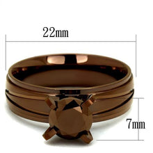 Load image into Gallery viewer, TK2598 - IP Coffee light Stainless Steel Ring with AAA Grade CZ  in Light Coffee