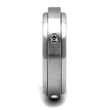 Load image into Gallery viewer, TK2933 - High polished (no plating) Stainless Steel Ring with AAA Grade CZ  in Clear