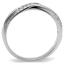 Load image into Gallery viewer, TK3259 - High polished (no plating) Stainless Steel Ring with AAA Grade CZ  in Clear