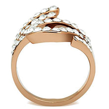 Load image into Gallery viewer, GL149 - IP Rose Gold(Ion Plating) Brass Ring with Top Grade Crystal  in Clear