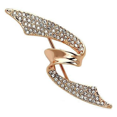 LO2941 - Flash Rose Gold White Metal Brooches with Top Grade Crystal  in Clear
