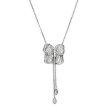 Load image into Gallery viewer, LOS608 - Silver 925 Sterling Silver Necklace with AAA Grade CZ  in Clear