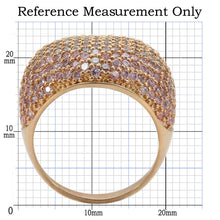 Load image into Gallery viewer, 0W319 - Rose Gold Brass Ring with AAA Grade CZ  in Rose