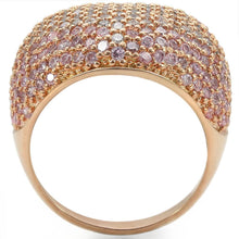 Load image into Gallery viewer, 0W319 - Rose Gold Brass Ring with AAA Grade CZ  in Rose