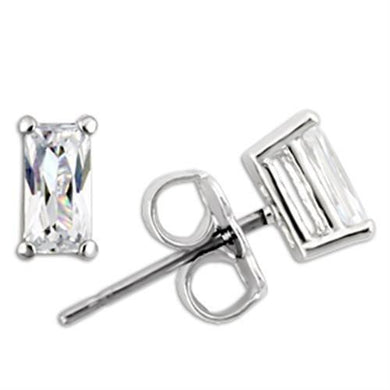 TK0W161 -Stainless Earring  with AAA Grade CZ  in Clear-6X3mm