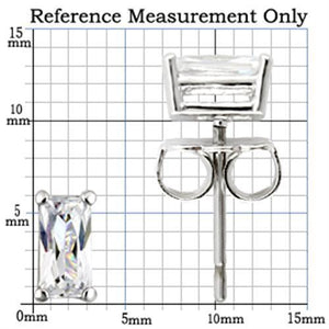 TK0W161 -Stainless Earring  with AAA Grade CZ  in Clear-6X3mm