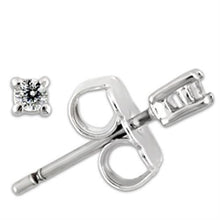 Load image into Gallery viewer, TK0W168 -Stainless Steel   Earrings with AAA Grade CZ  in Clear-High Polished -RS2mm