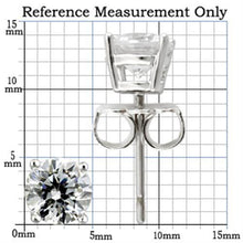 Load image into Gallery viewer, TK0W171 - Stainless Steel  Earrings with AAA Grade CZ  in Clear High Polished( No Plated)-5mm