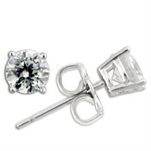 Load image into Gallery viewer, TK0W171 - Stainless Steel  Earrings with AAA Grade CZ  in Clear High Polished( No Plated)-5mm