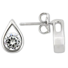 Load image into Gallery viewer, TK0W180 - Stainless  Earrings with AAA Grade CZ  in Clear-6mm