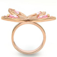 Load image into Gallery viewer, 0W381 - Rose Gold Brass Ring with AAA Grade CZ  in Rose