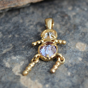 LOA1381 - Gold Plating Brass Pendant with AAA CZ in Light Amethyst