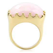 Load image into Gallery viewer, 1W041 - Gold Brass Ring with Synthetic Jade in Rose