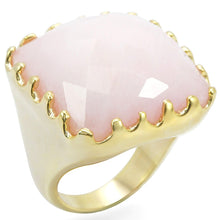 Load image into Gallery viewer, 1W041 - Gold Brass Ring with Synthetic Jade in Rose