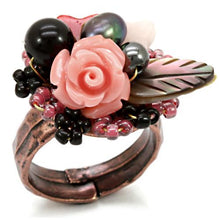 Load image into Gallery viewer, LOA596 - Antique Tone Brass Ring with Assorted  in Multi Color