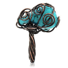 Load image into Gallery viewer, LOA597 - Antique Tone Brass Ring with Synthetic Turquoise in Turquoise