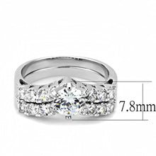 Load image into Gallery viewer, 3W1513 - Rhodium Brass Ring with AAA Grade CZ  in Clear