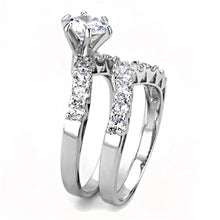 Load image into Gallery viewer, 3W1513 - Rhodium Brass Ring with AAA Grade CZ  in Clear