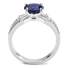 Load image into Gallery viewer, 3W1562 - Rhodium Brass Ring with Synthetic Spinel in London Blue