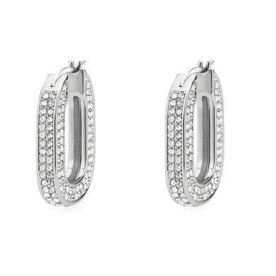 3W1748 - Imitation Rhodium Brass Earring with Top Grade Crystal in Clear