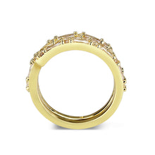 Load image into Gallery viewer, 3W1799 - Flash Gold Brass Ring with AAA Grade CZ  In Clear