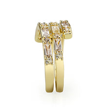 Load image into Gallery viewer, 3W1799 - Flash Gold Brass Ring with AAA Grade CZ  In Clear