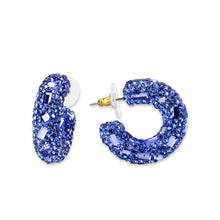 Load image into Gallery viewer, 3W1802 - Flash Gold Brass Earring with Top Grade Crystal in Blue