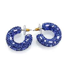 Load image into Gallery viewer, 3W1802 - Flash Gold Brass Earring with Top Grade Crystal in Blue