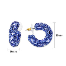 Load image into Gallery viewer, 3W1802 - Flash Gold Brass Earring with Top Grade Crystal in Blue