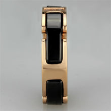 Load image into Gallery viewer, 3W964 - IP Rose Gold(Ion Plating) Stainless Steel Ring with Ceramic  in Jet