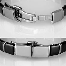 Load image into Gallery viewer, 3W984 - High polished (no plating) Stainless Steel Bracelet with Ceramic  in Jet