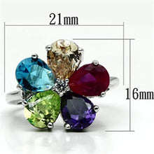 Load image into Gallery viewer, Jessyca Cocktail Ring - Rhodium Brass, AAA CZ , Multi Color - 3W045