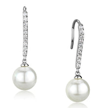 Load image into Gallery viewer, TK3W1059 - Stainless Steel Earrings with Synthetic Pearl in White