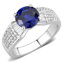 Load image into Gallery viewer, 3W1562 - Rhodium Brass Ring with Synthetic Spinel in London Blue