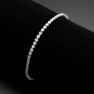 3W1688 - Rhodium Brass Bracelet with AAA Grade CZ in Clear