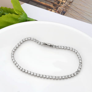 3W1688 - Rhodium Brass Bracelet with AAA Grade CZ in Clear